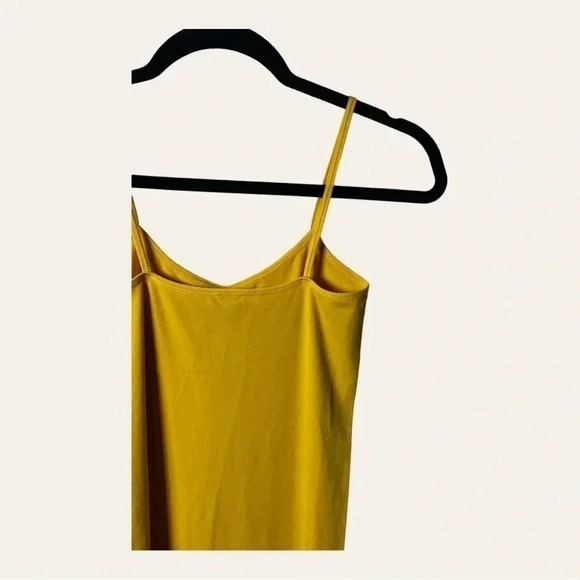 1711. YELETE SLIP DRESS MUSTARD IN COLOR ONE SIZE SPAGHETTI STRAPS SOFT - Picture 11 of 12